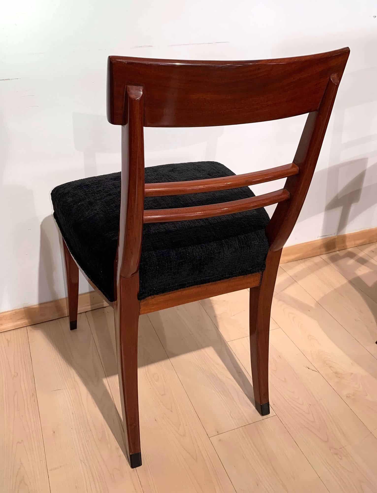 Neoclassical Side Chairs, Mahogany, Ebony, Velvet, Vienna, circa 1820 - Image 12