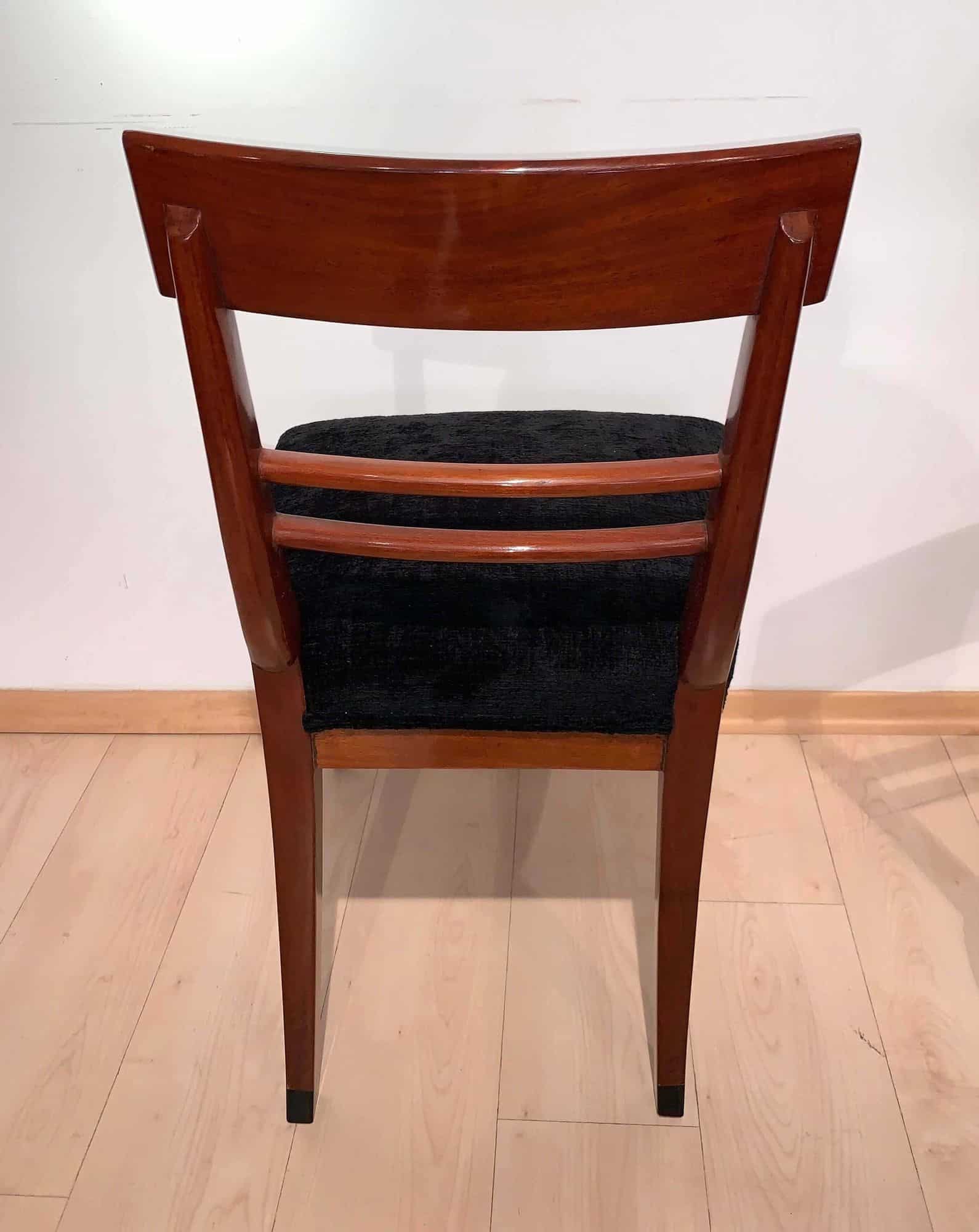 Neoclassical Side Chairs, Mahogany, Ebony, Velvet, Vienna, circa 1820 - Image 13