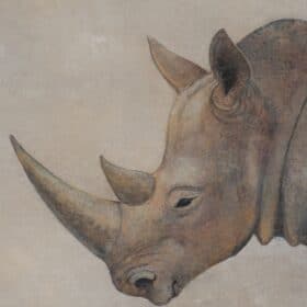 Rhinoceros Painting, Canvas, Contemporary Work