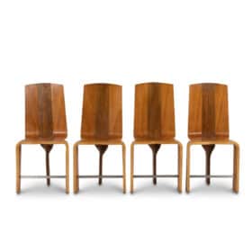 Set of Eight Blonde Cherry Chairs, 1980s