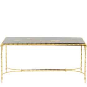 Maison Baguès Coffee Table, Lacquer and Bronze, 1950s