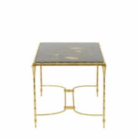 Maison Baguès Coffee Table, Lacquer and Bronze, 1950s