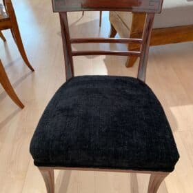 Neoclassical Side Chairs, Mahogany, Ebony, Velvet, Vienna, circa 1820
