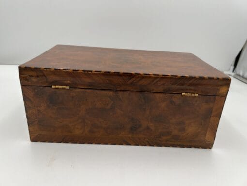 Walnut Biedermeier Box - Back Hinges - Styylish