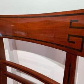 Neoclassical Side Chairs, Mahogany, Ebony, Velvet, Vienna, circa 1820