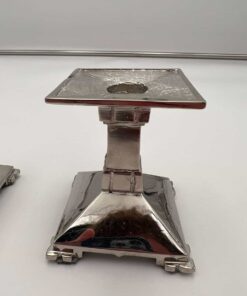 Art Deco Bronze Candlesticks - Metal Detail - Styylish