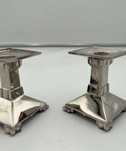 Art Deco Bronze Candlesticks - Pair Detail - Styylish