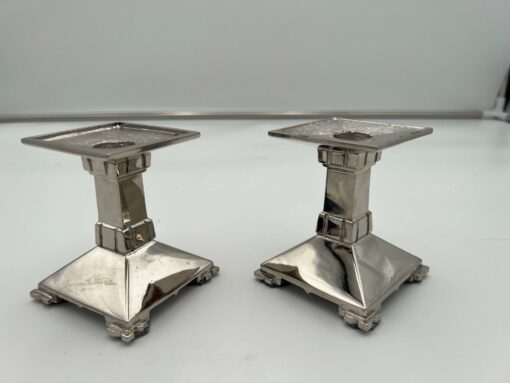 Art Deco Bronze Candlesticks - Pair Detail - Styylish