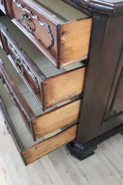 Antique Walnut Chest of Drawers - Drawers Open - Styylish