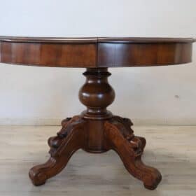 19th Century Italian Louis Philippe Walnut Oval Extendable Dining Table