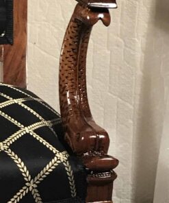 French Empire Armchair- detail of dolphin armrests- Styylish