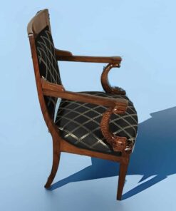 French Empire Armchair- side view on blue background- Styylish