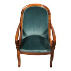 Biedermeier walnut armchair front view- Styylish