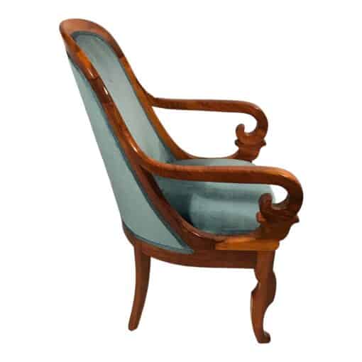 Biedermeier walnut armchair side view- Styylish