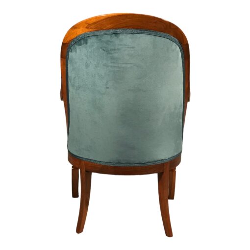 Biedermeier walnut armchair back view- Styylish