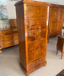 Biedermeier Pillar Chest of Drawers- locks- three quarter view left- Styylish