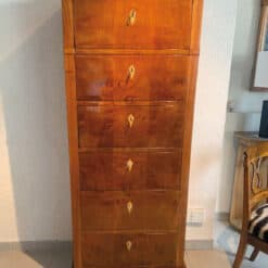 Biedermeier Pillar Chest of Drawers- locks-front view 2- Styylish