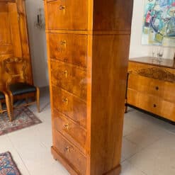 Biedermeier Pillar Chest of Drawers- locks- three quarter view- Styylish