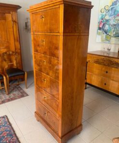 Biedermeier Pillar Chest of Drawers- locks- three quarter view- Styylish