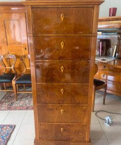 Biedermeier Pillar Chest of Drawers- locks- front view- Styylish