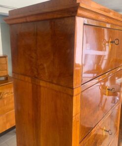 Biedermeier Pillar Chest of Drawers- locks- upper part- Styylish