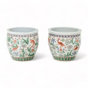 Pair of Canton Porcelain Planters, circa 1950