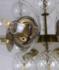 Brass and Glass Chandelier - Glass Detail - Styylish