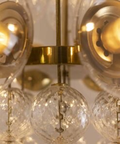 Brass and Glass Chandelier - Brass Frame - Styylish