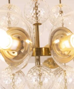 Brass and Glass Chandelier - Light Detail - Styylish