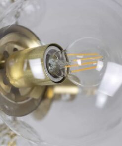 Brass and Glass Chandelier - Lightbulb Off - Styylish