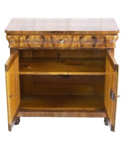 Biedermeier Walnut Half Cabinet - Interior Compartments - Styylish