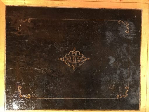 French antique secretary desk- detail view of the leather covering- Styylish