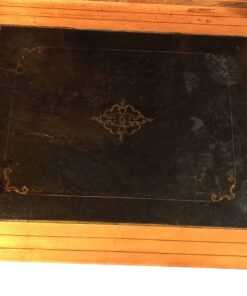 French antique secretary desk- view of the writing surface with leather covering- Styylish