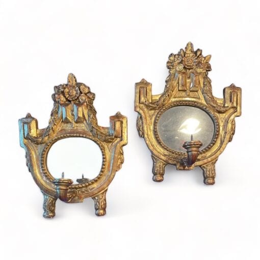 Pair of Gilt Wood Wall Sconces- Styylish