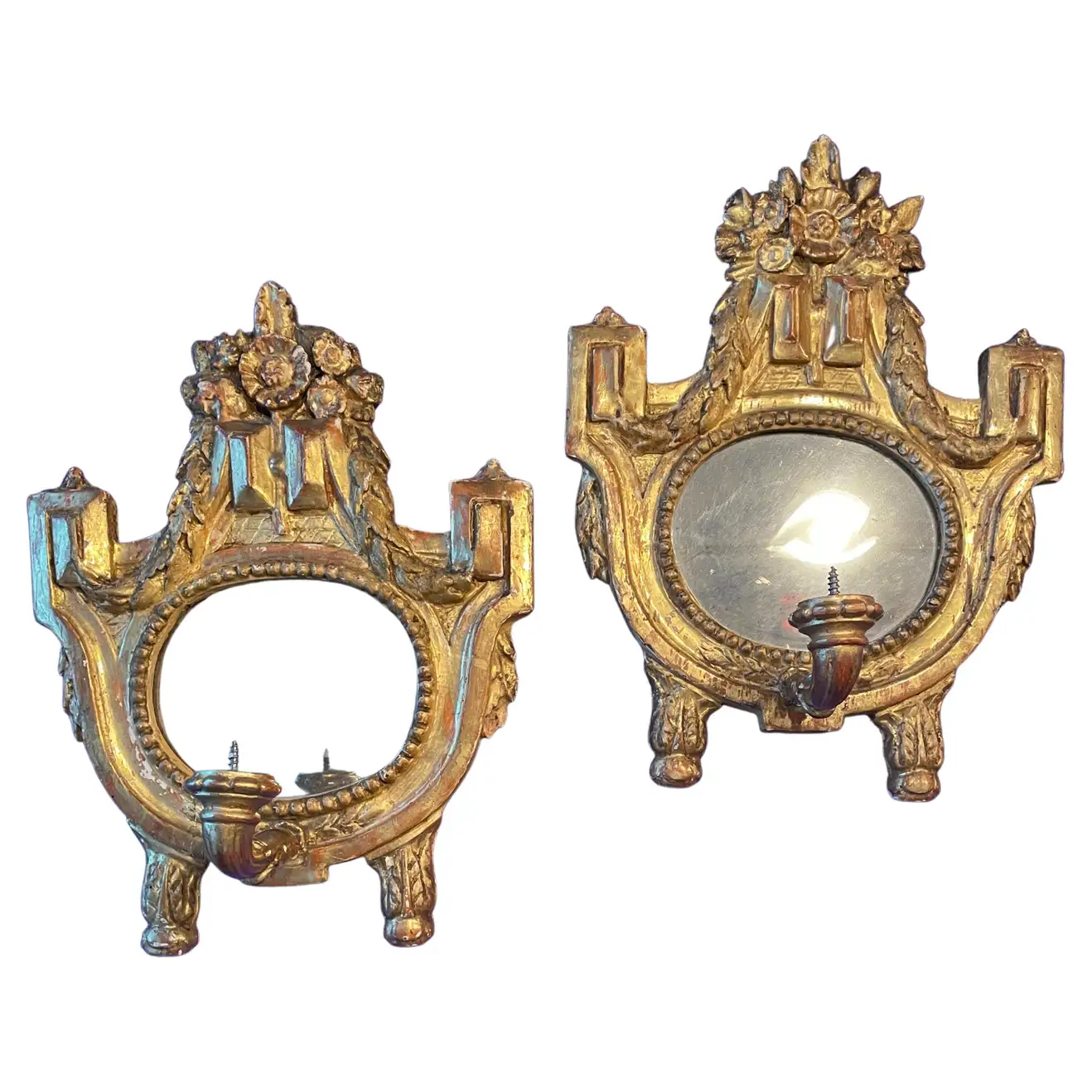 Pair of Gilt Wood Wall Sconces- Styylish