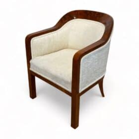 Biedermeier Bergere Chair, Creme Velvet, Austria circa 1840