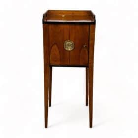 Biedermeier Pillar Cabinet, Cherry Veneer, Brass, South Germany circa 1820