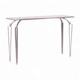 Antoine Dariule Console Table in steel and patinated brass, contemporary work