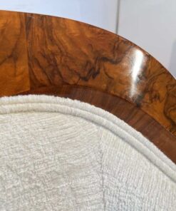Biedermeier Walnut Bergere Chair - Backrest Wood Detail - Styylish