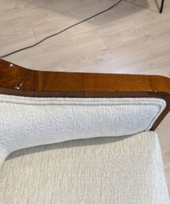 Biedermeier Walnut Bergere Chair - Armrest Wood Detail - Styylish