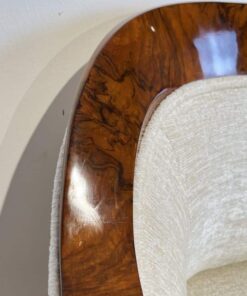 Biedermeier Walnut Bergere Chair - Wood Detail - Styylish