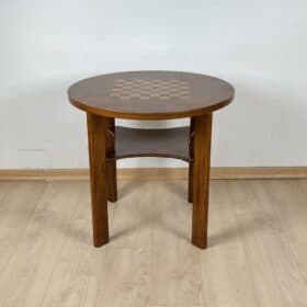 Art Deco Chess Table, Walnut and Maple, Austria, Vienna circa 1930