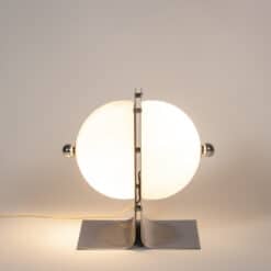 Metal and Opaline Lamp - Front View with Lights - Styylish