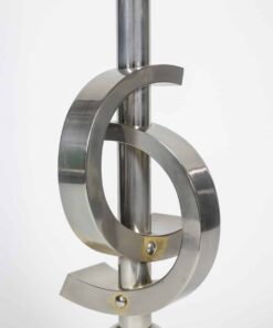 Sculptural Chromed Metal Lamp - Bottom - Styylish