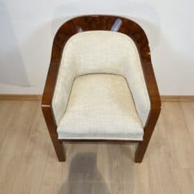 Biedermeier Bergere Chair, Creme Velvet, Austria circa 1840