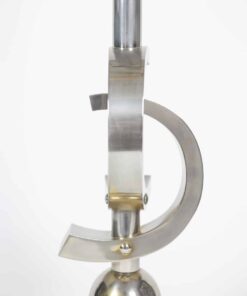 Sculptural Chromed Metal Lamp - Side View - Styylish