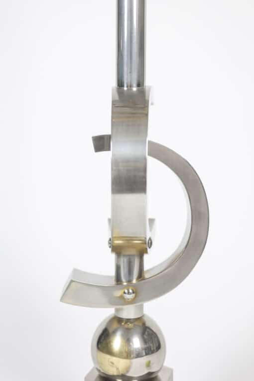 Sculptural Chromed Metal Lamp - Side View - Styylish