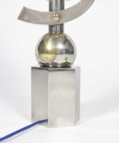 Sculptural Chromed Metal Lamp - Bottom Frame - Styylish