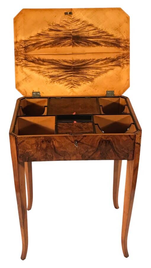 Biedermeier Sewing Side Table - Open - Styylish