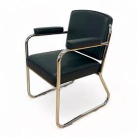 Bauhaus Armchair, Chromed Steeltubes, Leather, Germany circa 1930